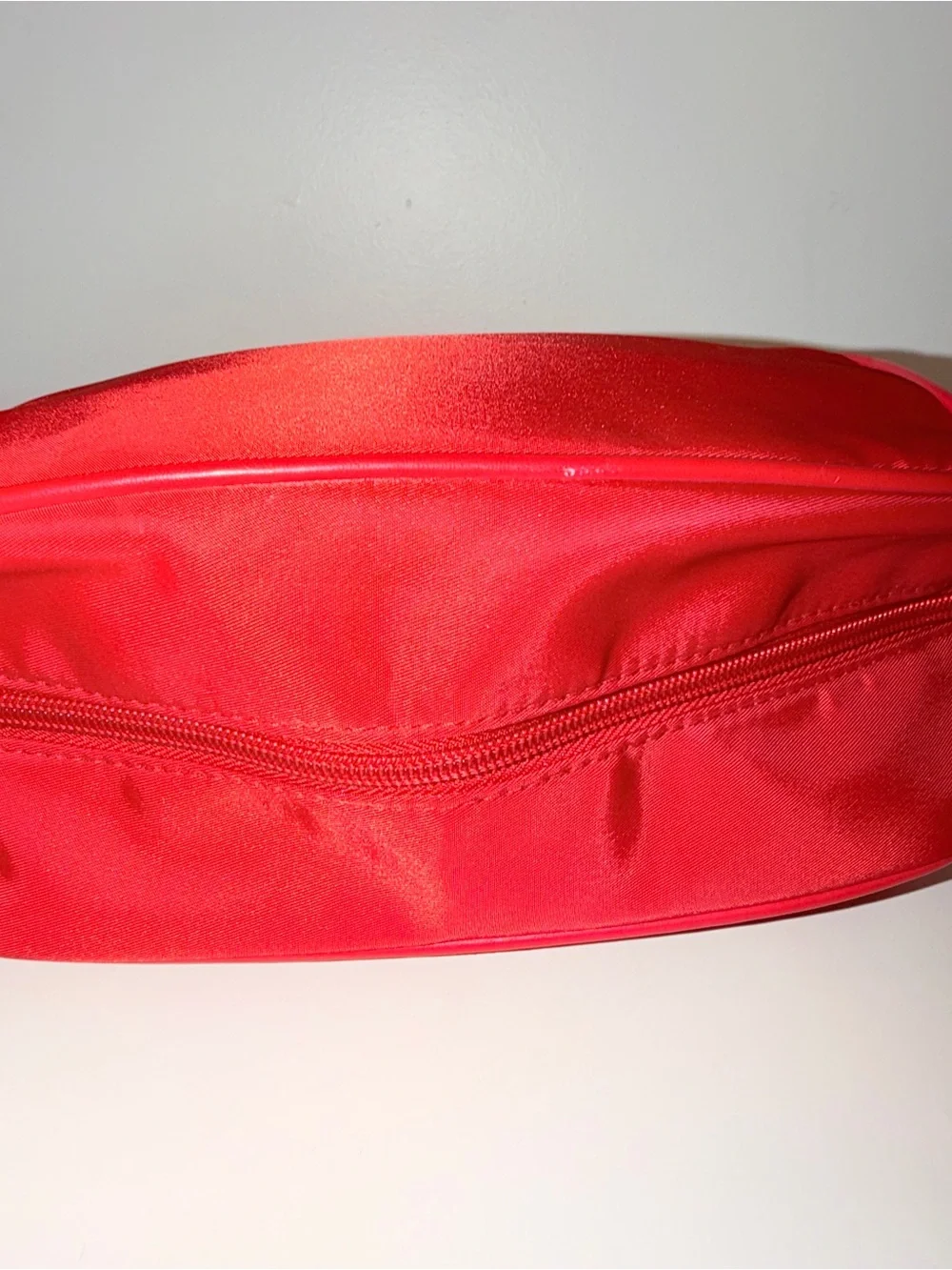 Burberry Red Nylon Make-Up Toiletry Pouch